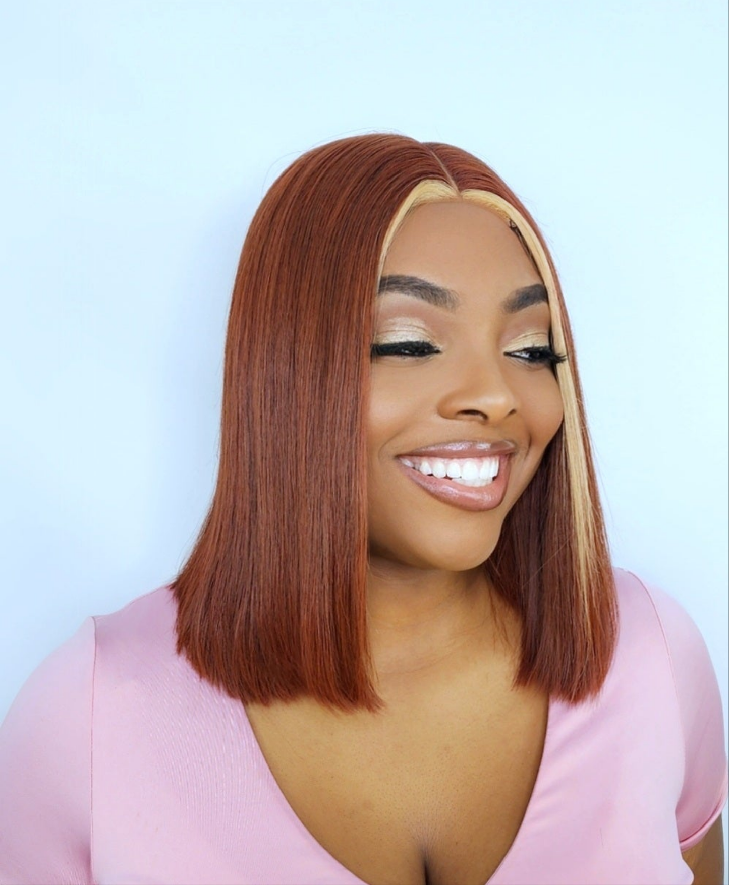Burnt orange with highlight wig