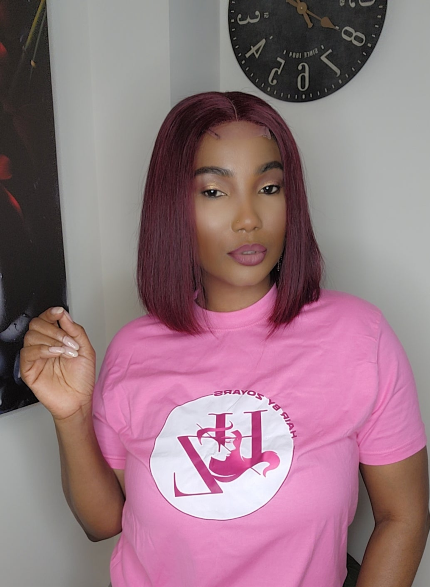 Burgundy wig