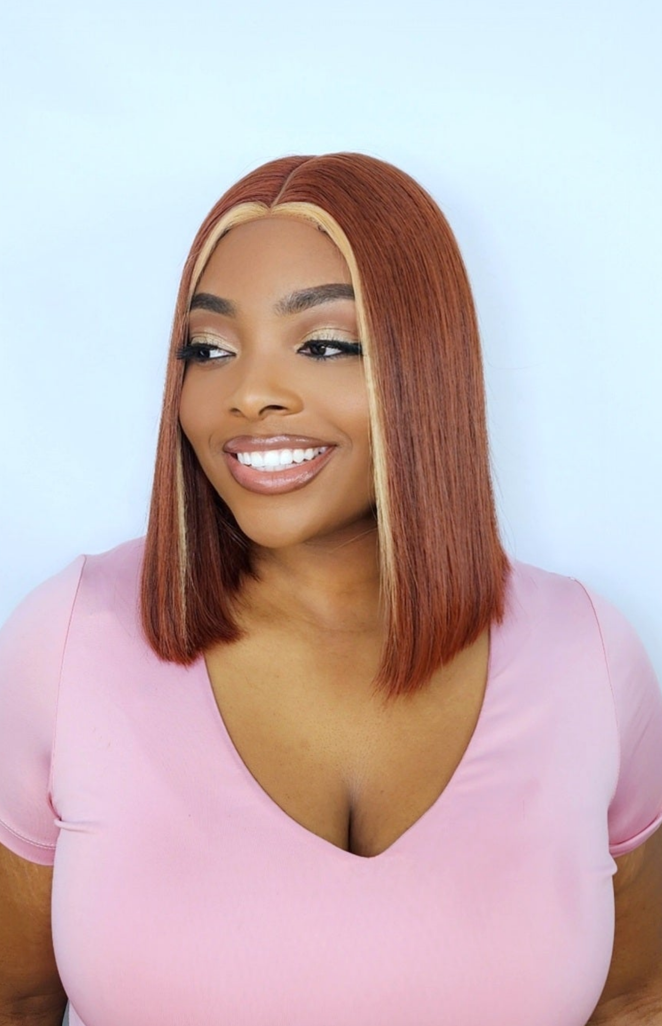 Burnt orange with highlight wig