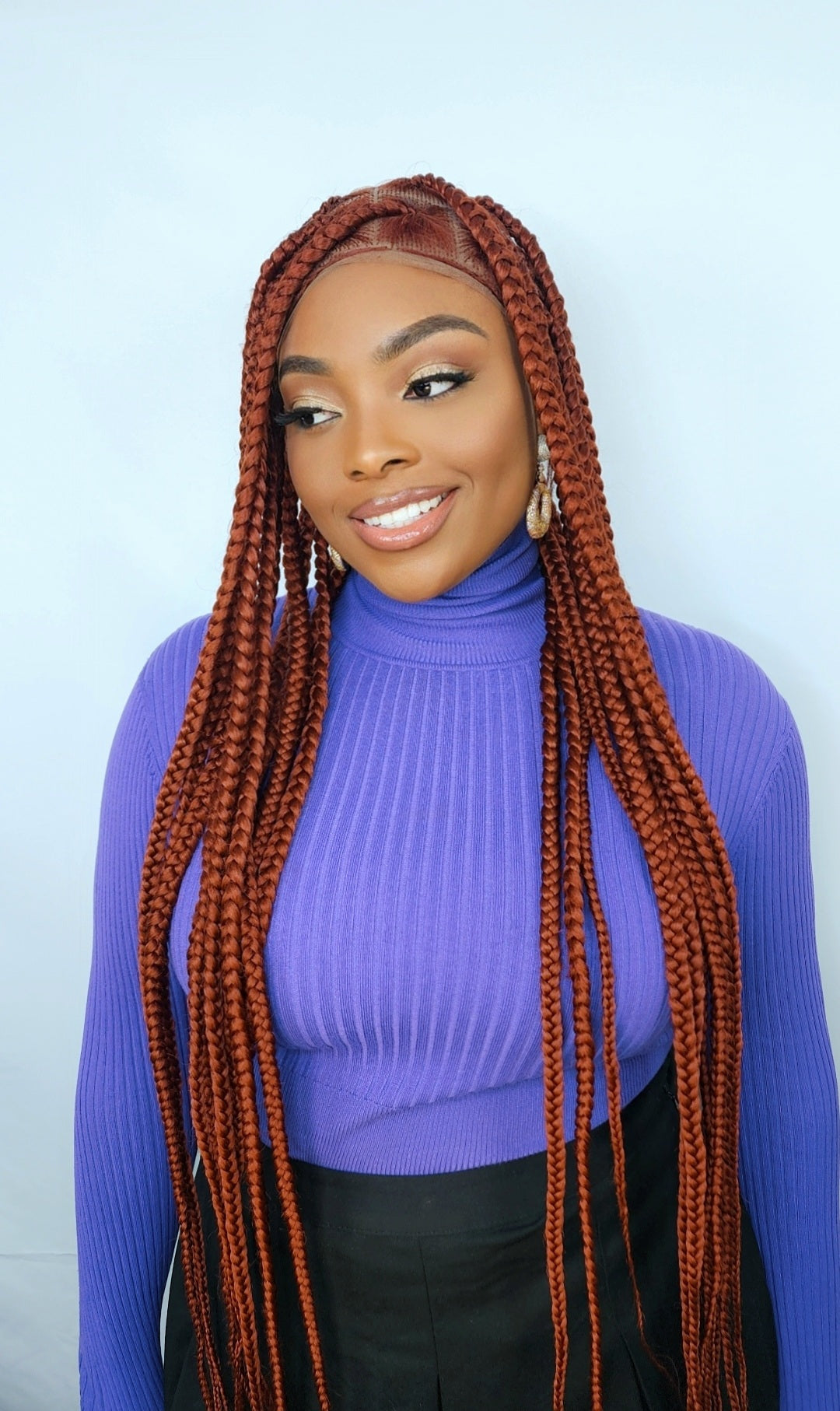 Burnt Orange box braid wig