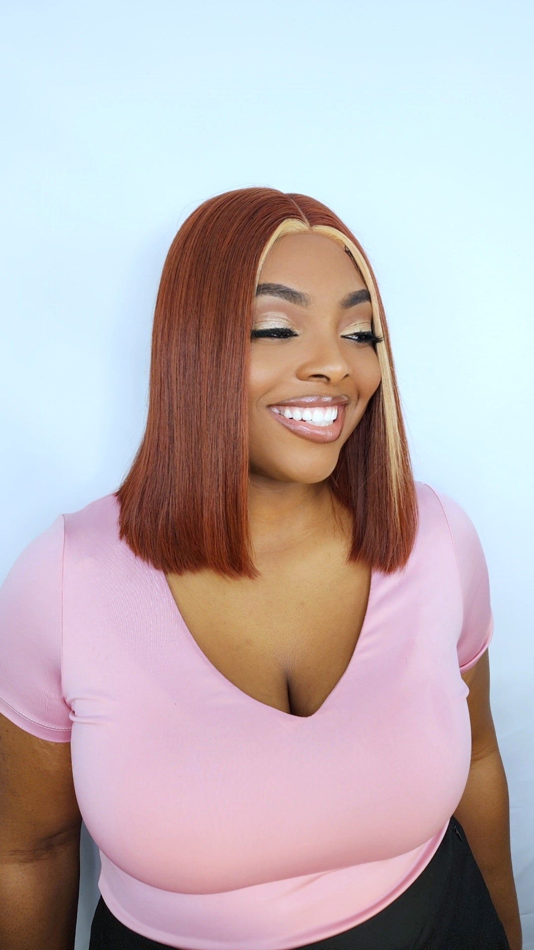 Burnt orange with highlight wig