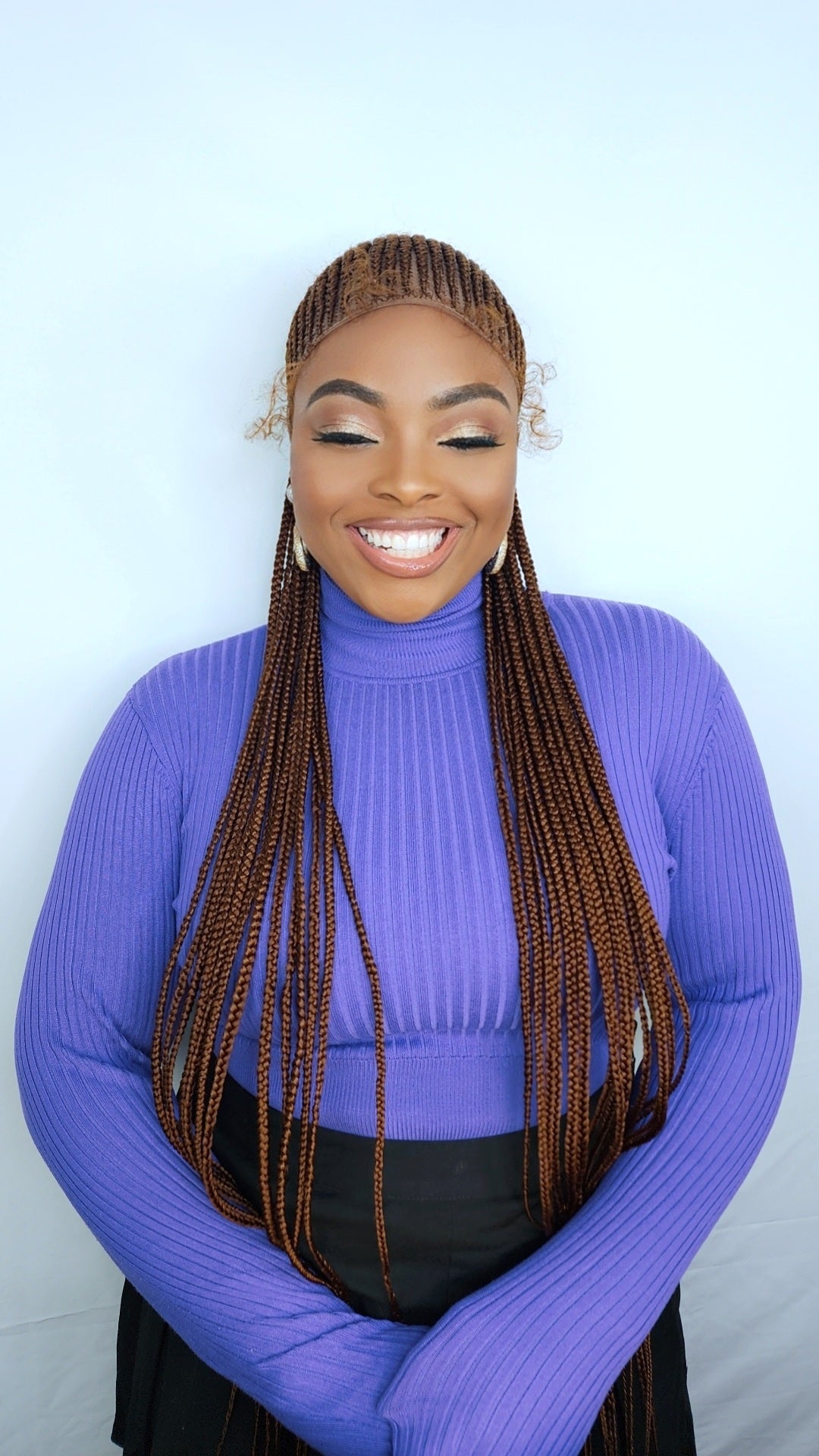Corn row braid wig