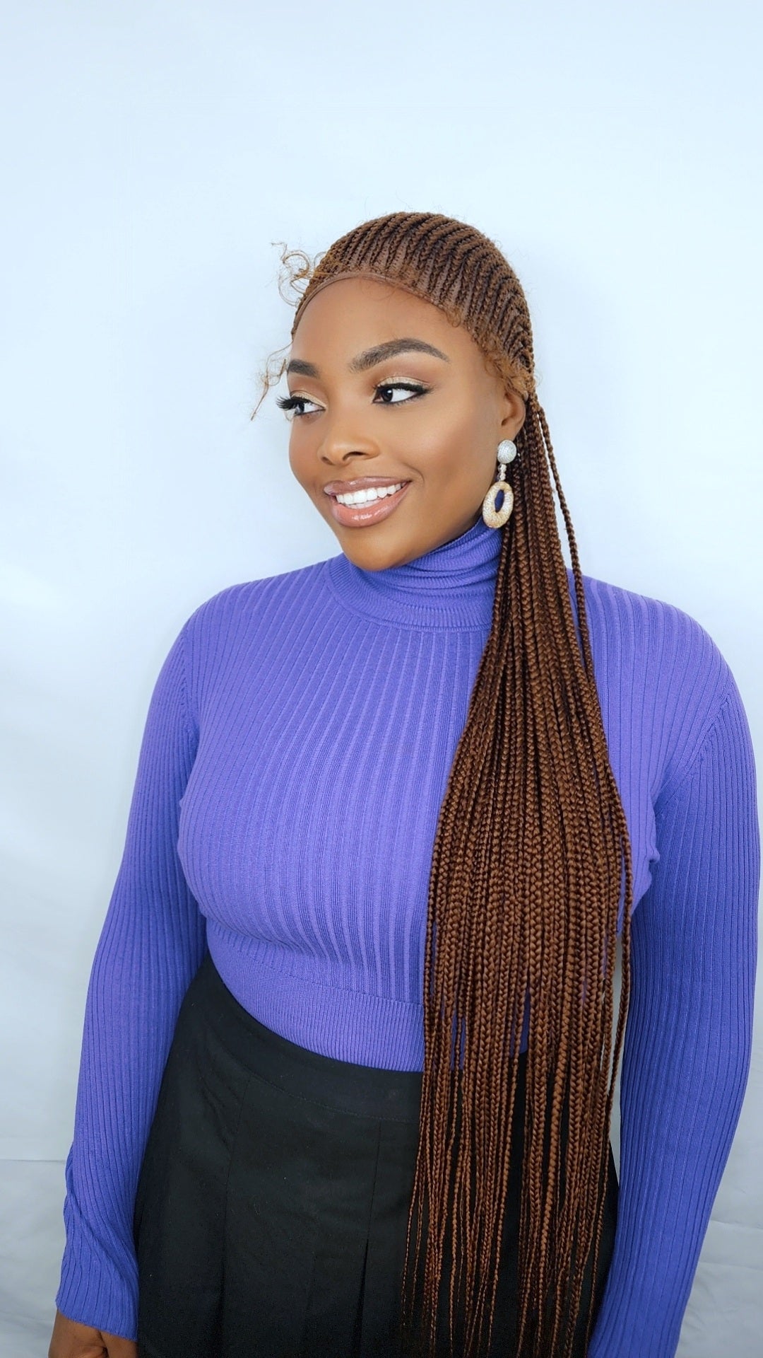 Corn row braid wig