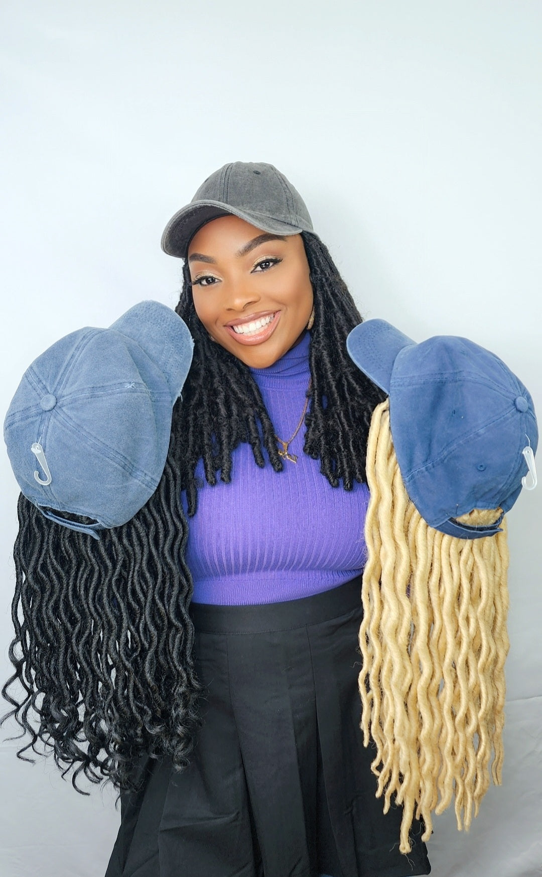 Blonde locks baseball wig