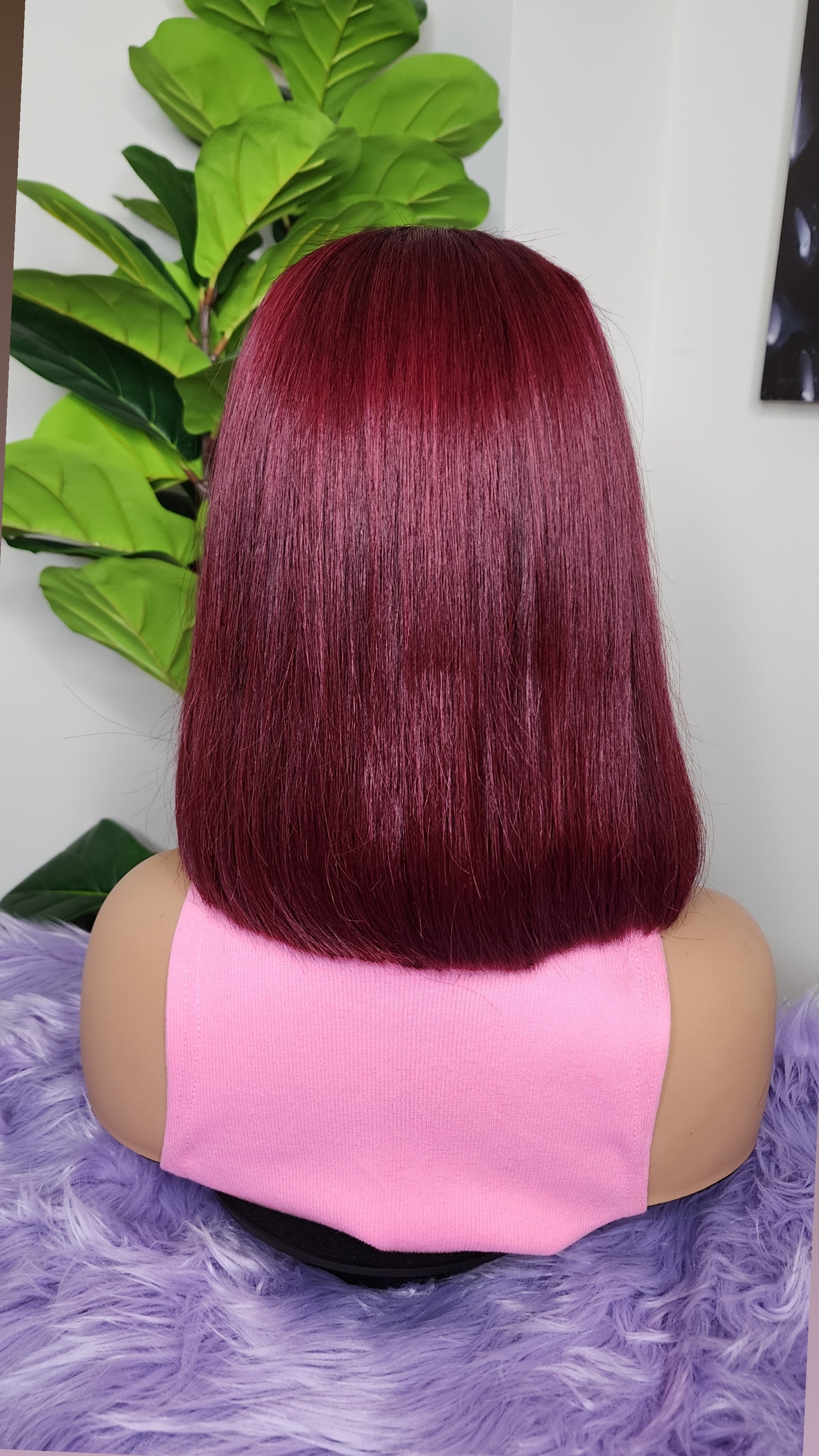 Burgundy wig