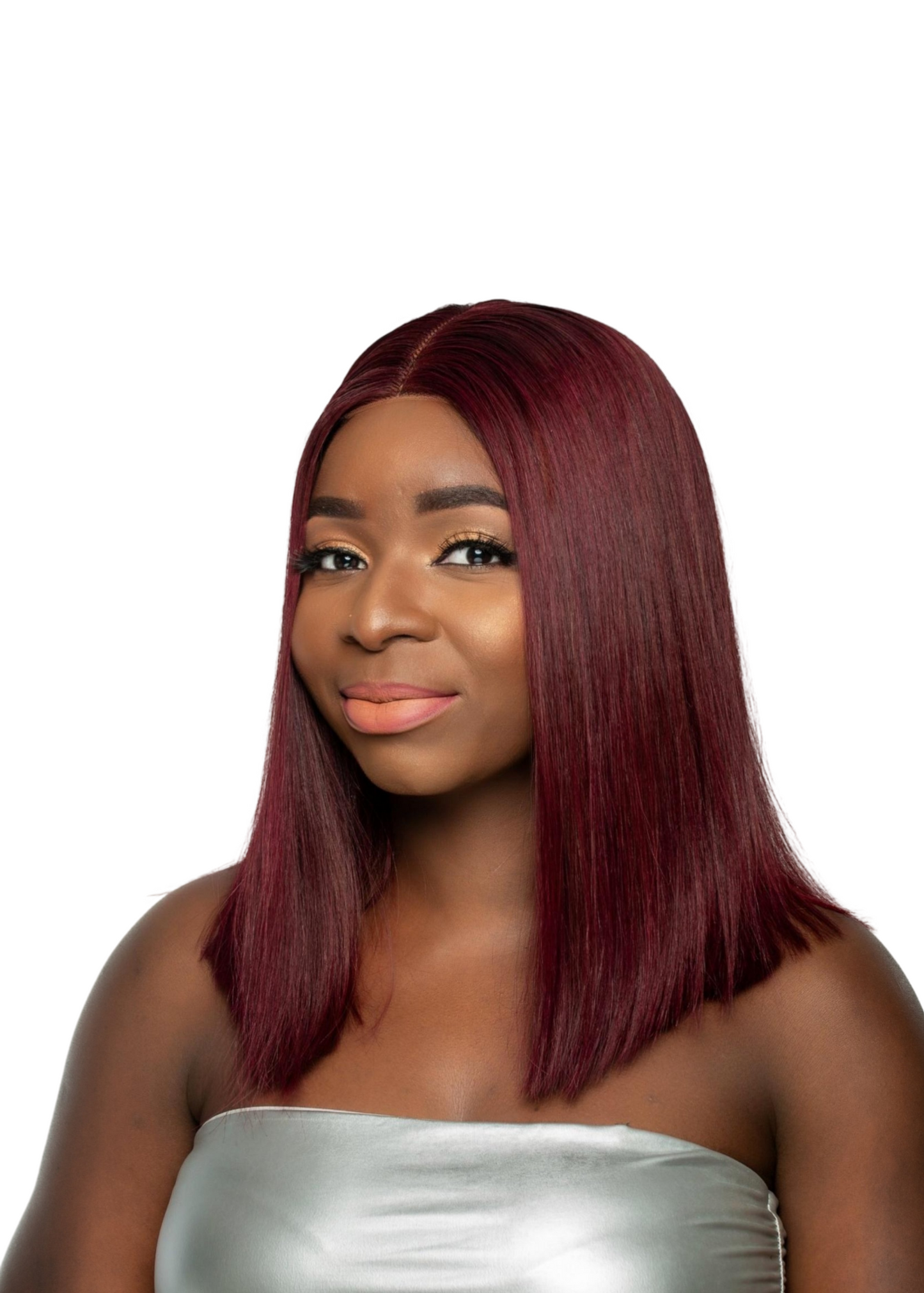 Burgundy straight wig