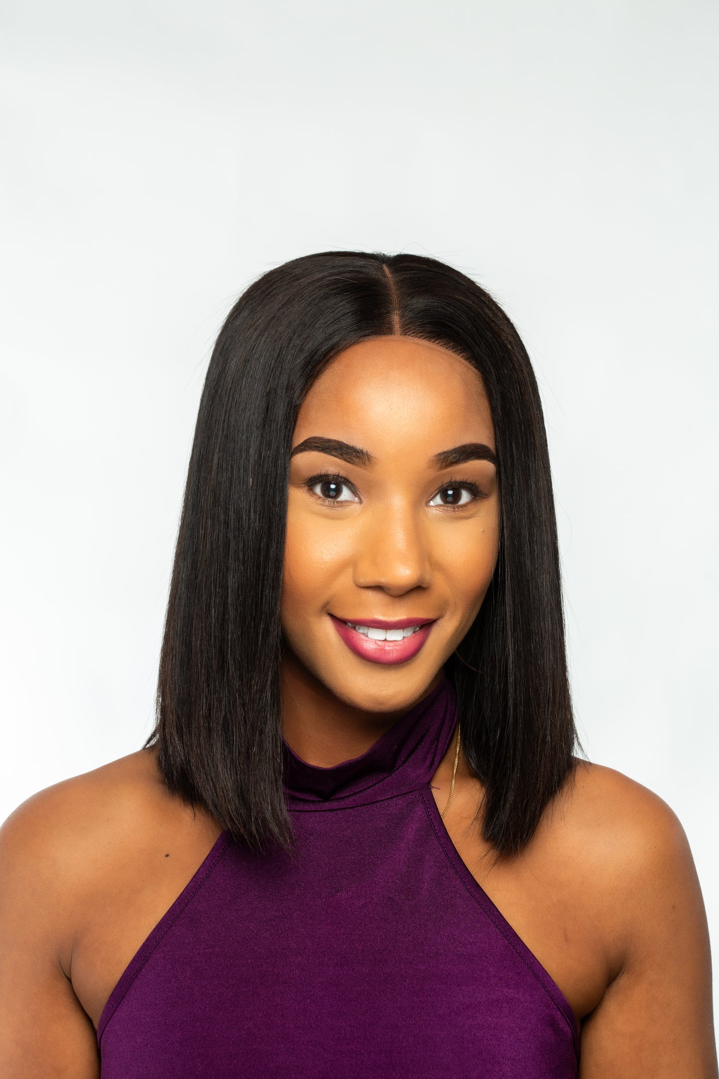 Natural blunt bob wig