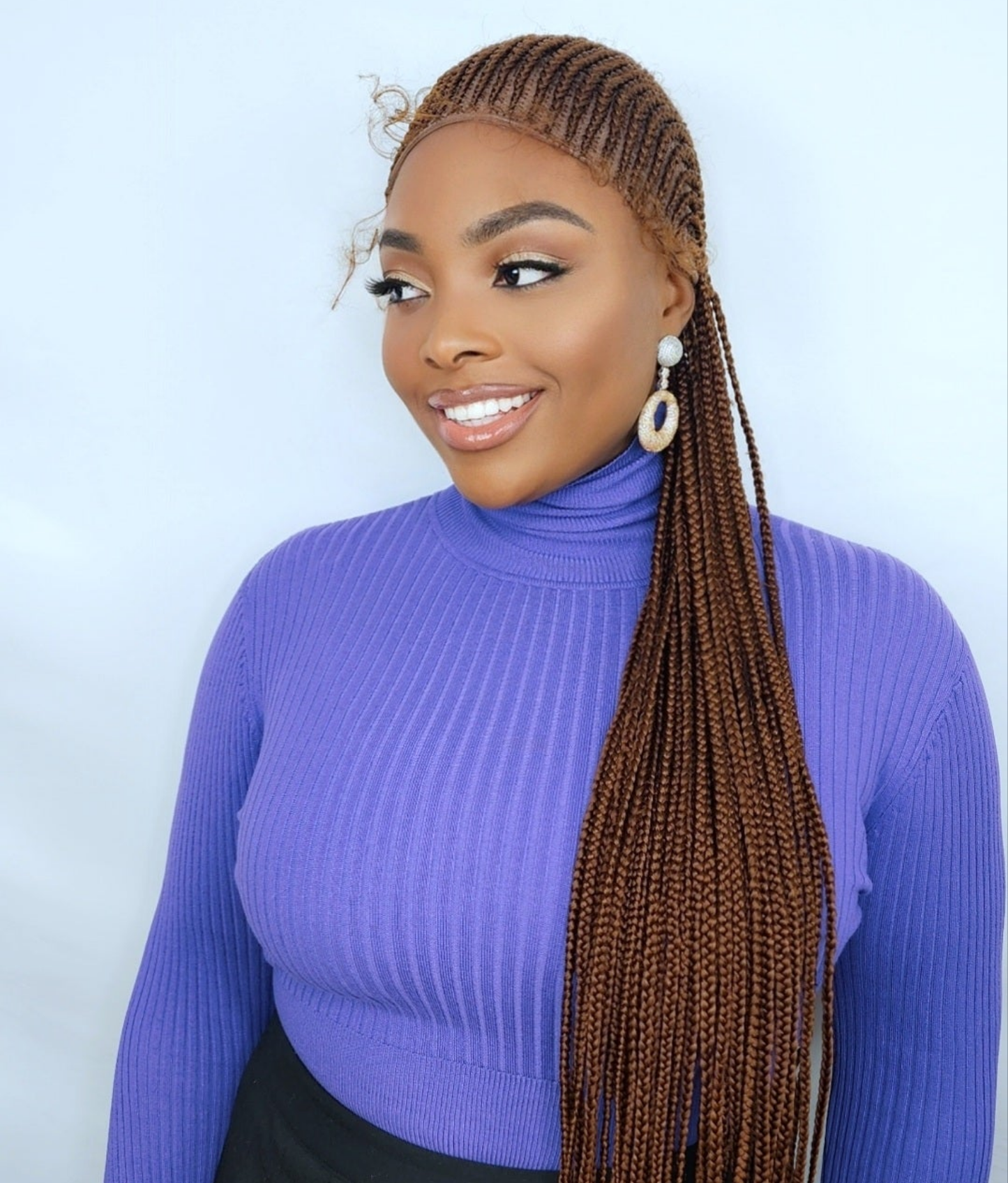 Corn row braid wig