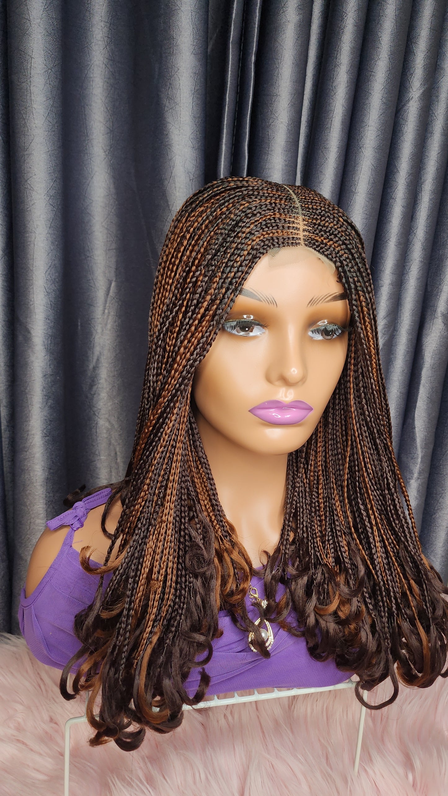 Fulani braid two tone wig