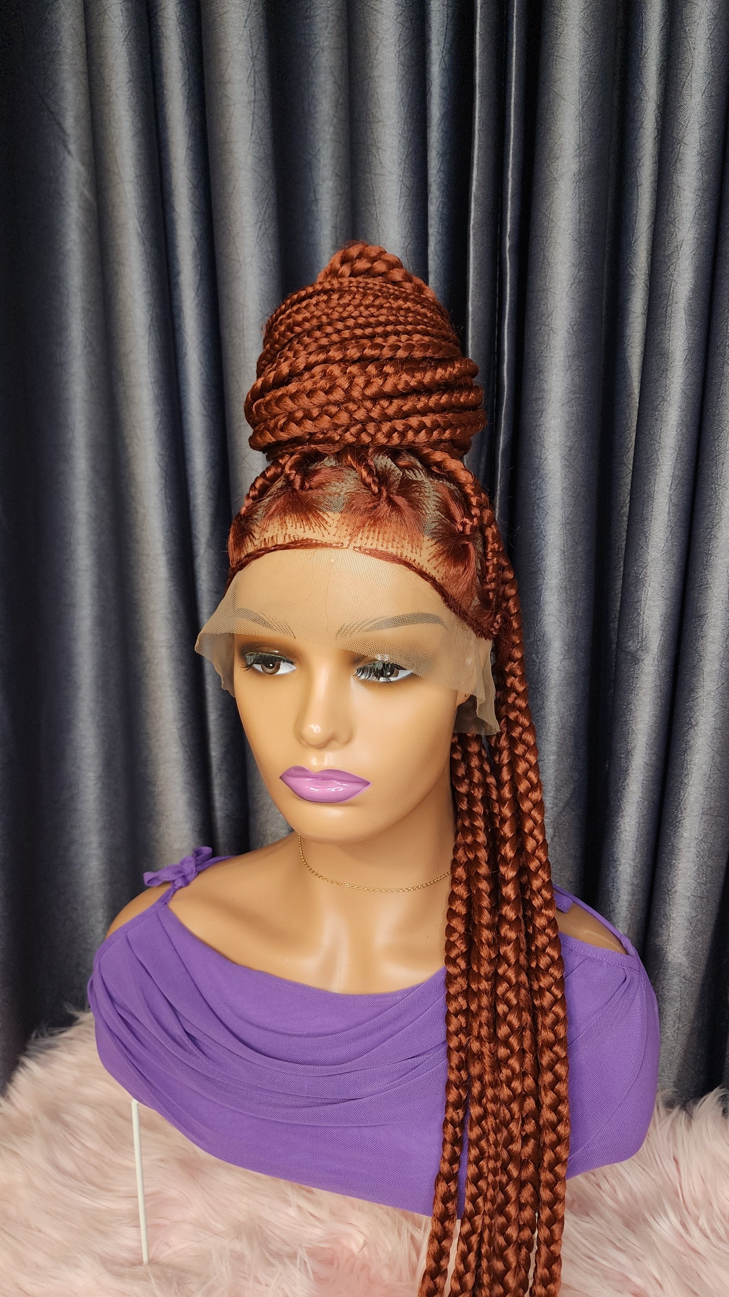 Burnt Orange box braid wig