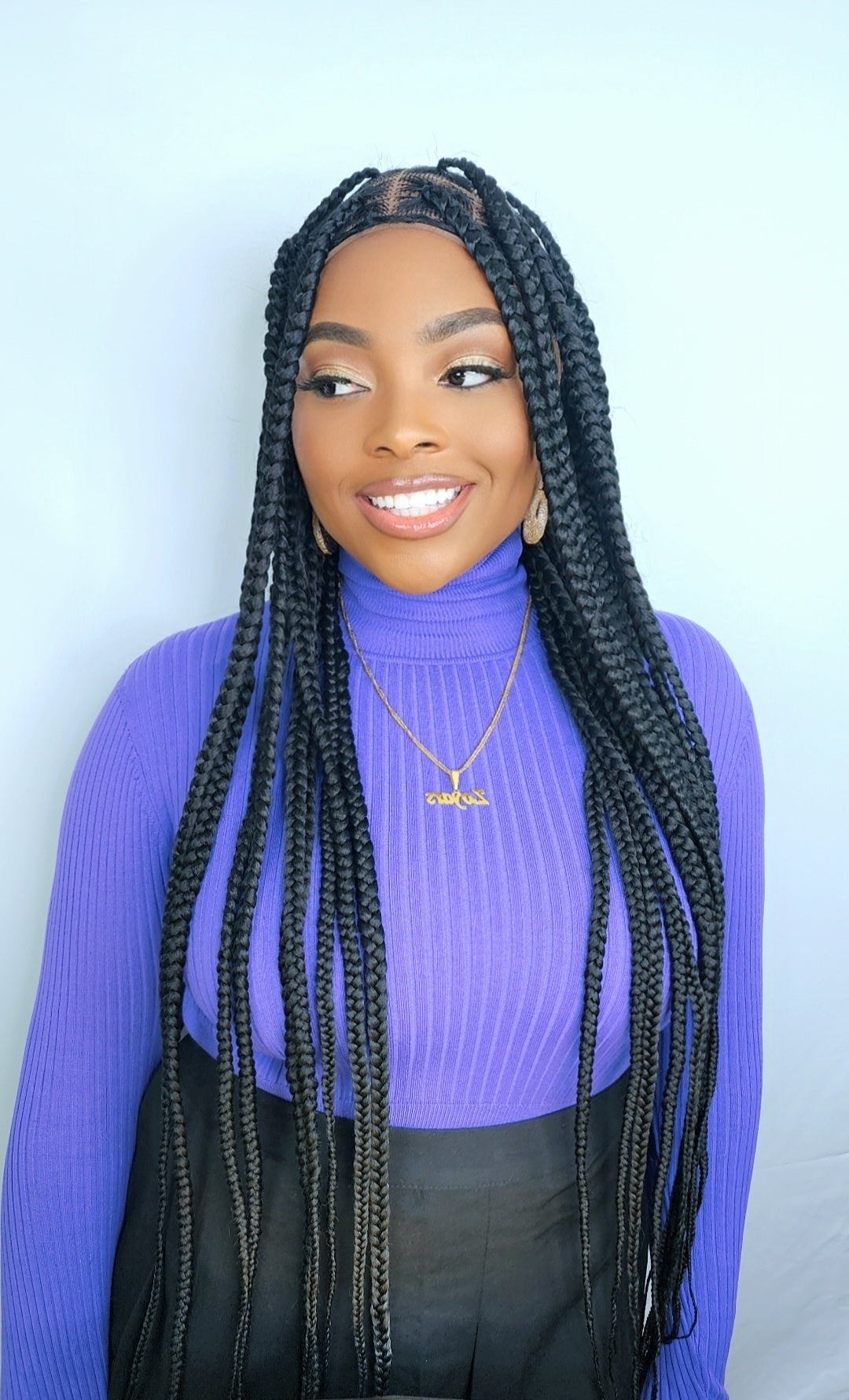 Natural box braid wig