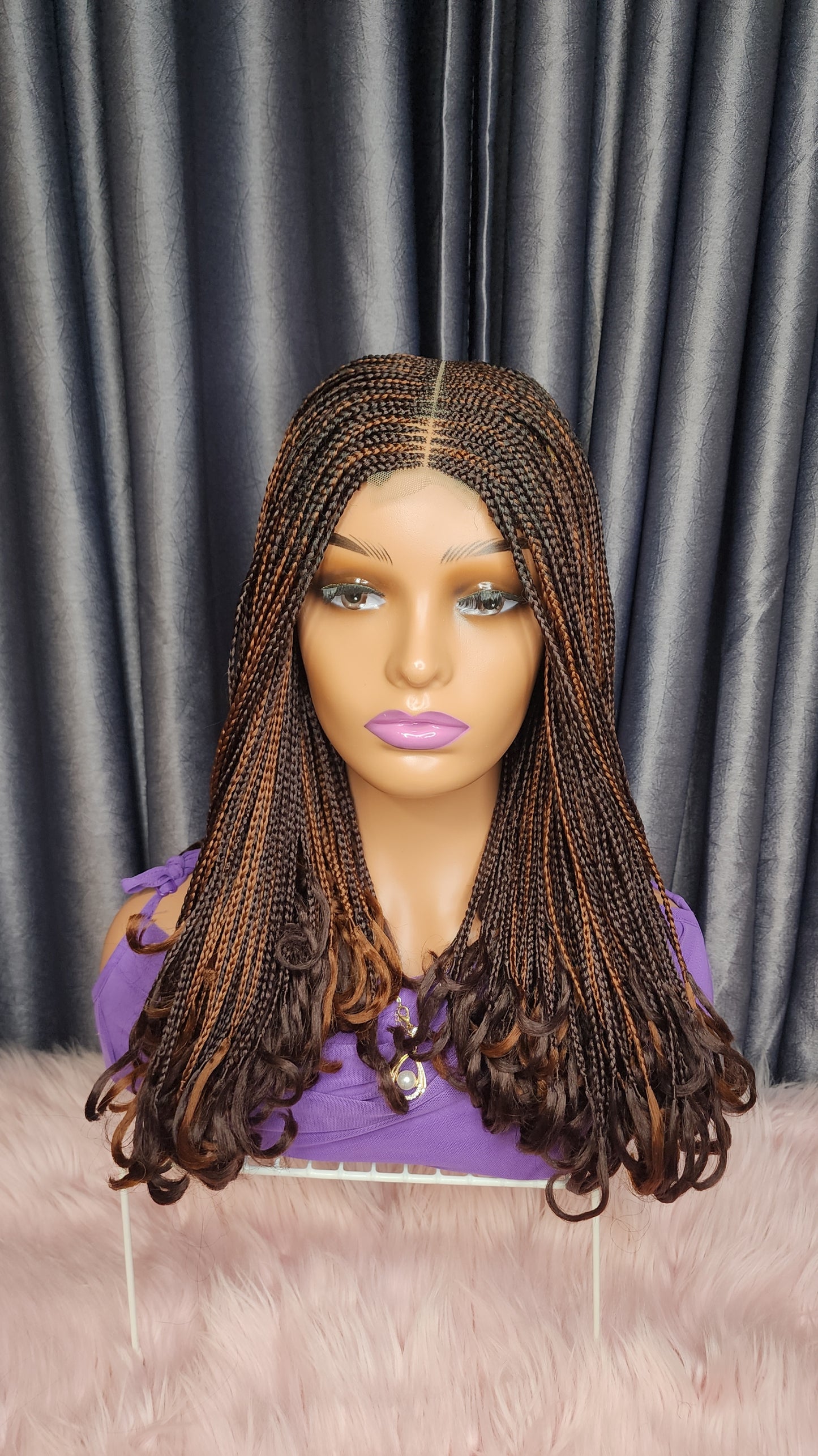 Fulani braid two tone wig