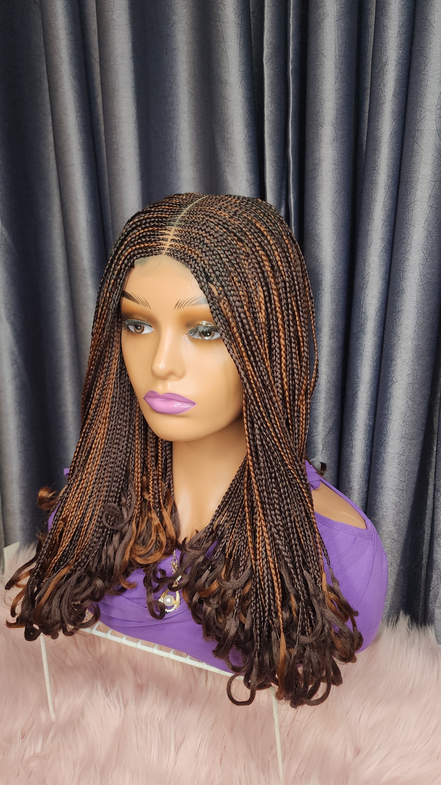 Fulani braid two tone wig