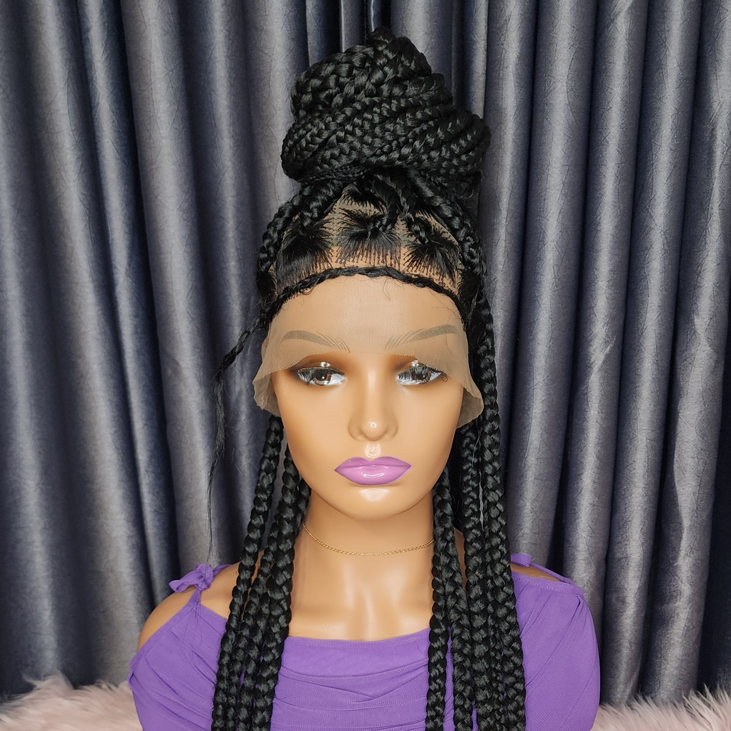 Natural box braid wig