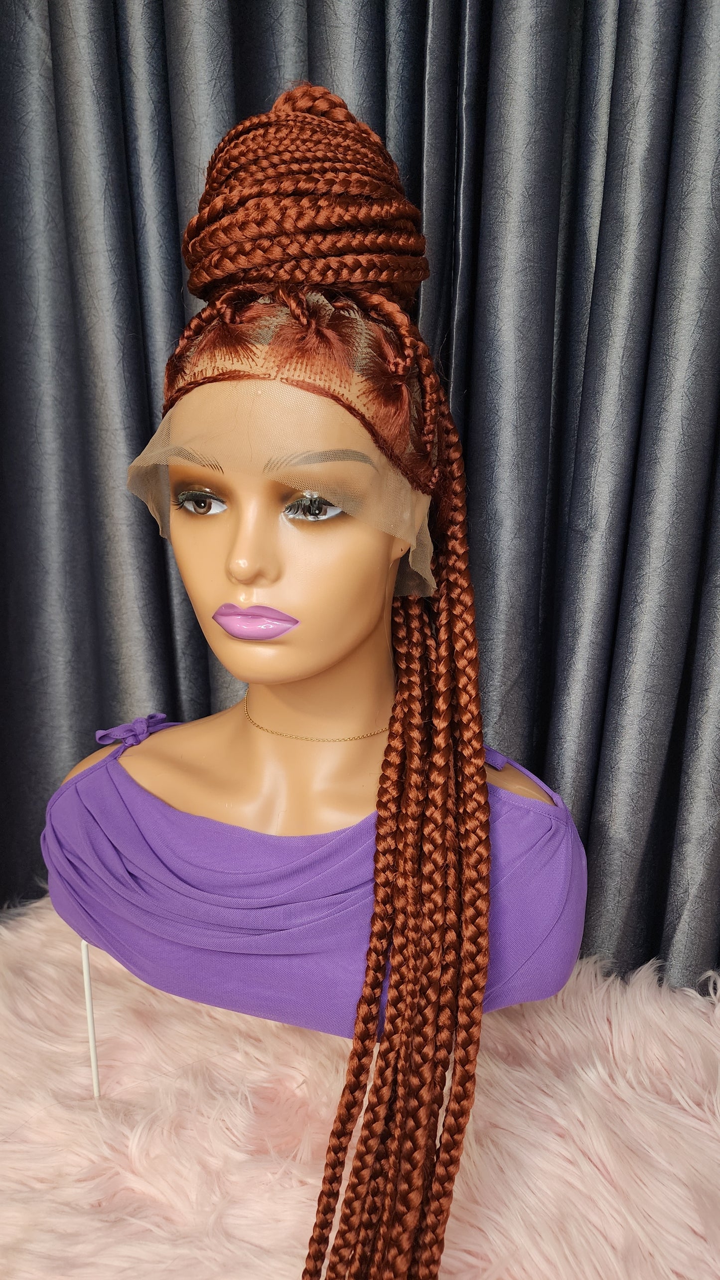 Burnt Orange box braid wig