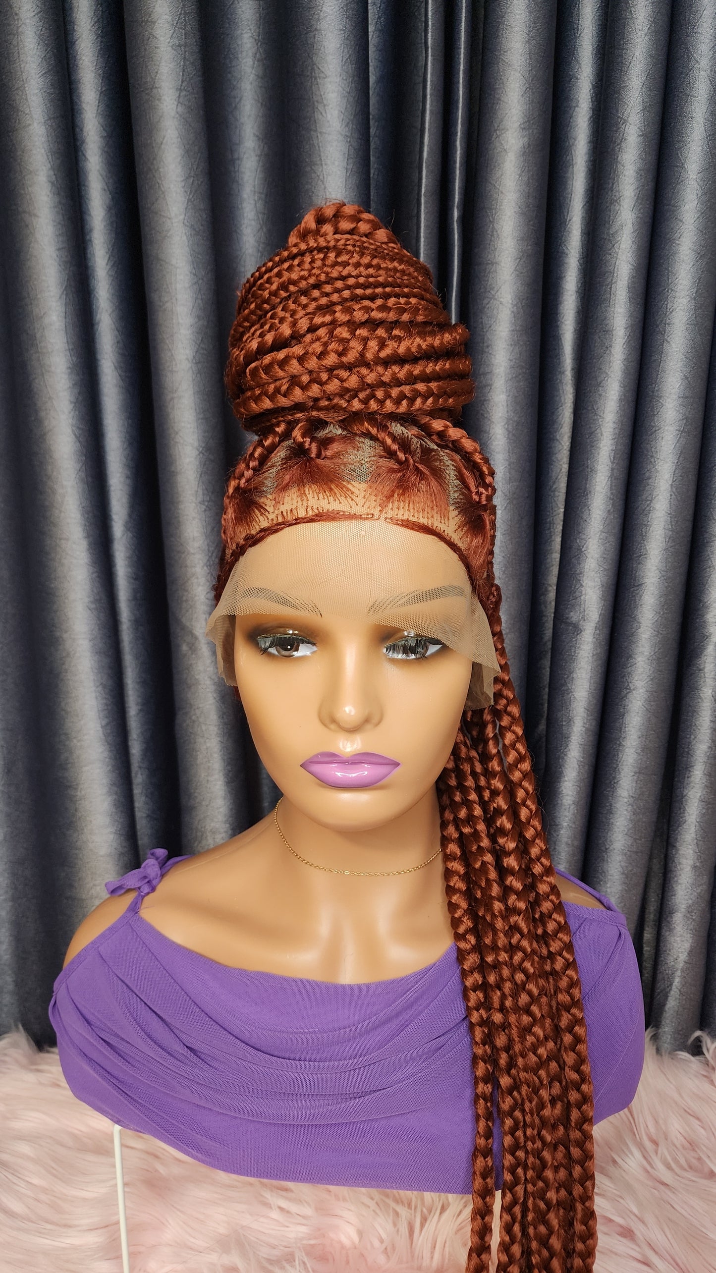 Burnt Orange box braid wig