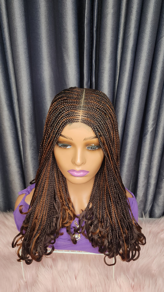 Fulani braid two tone wig