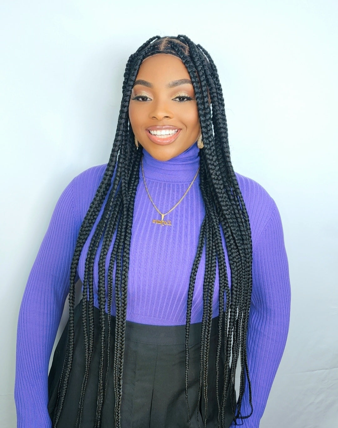 Natural box braid wig