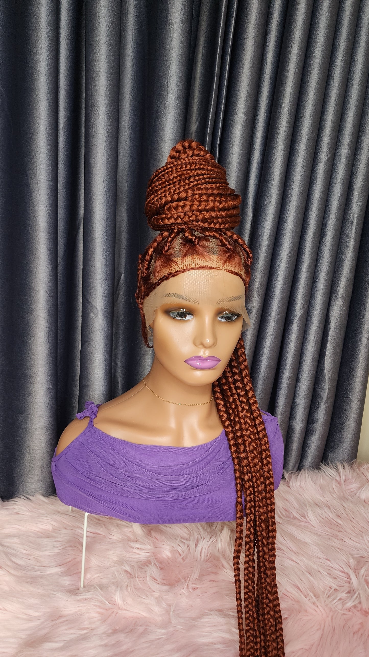 Burnt Orange box braid wig