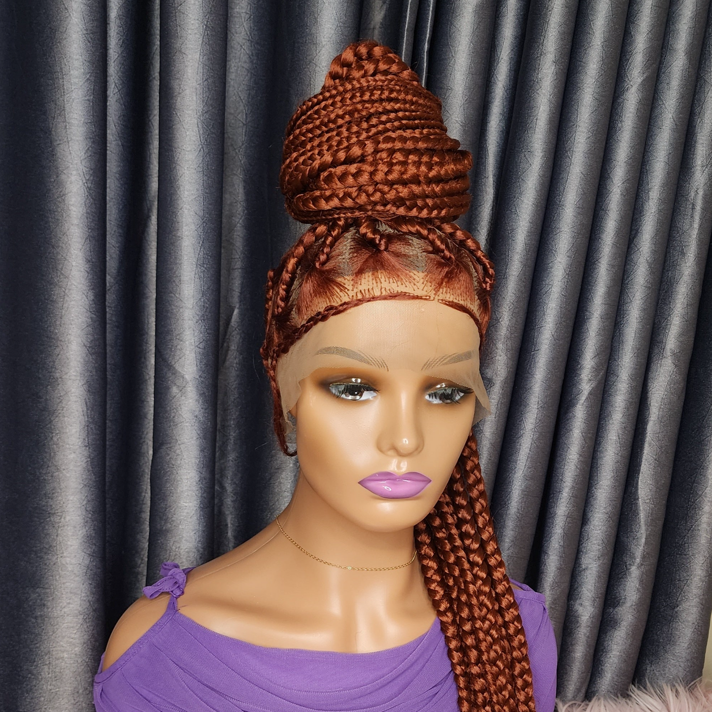 Burnt Orange box braid wig