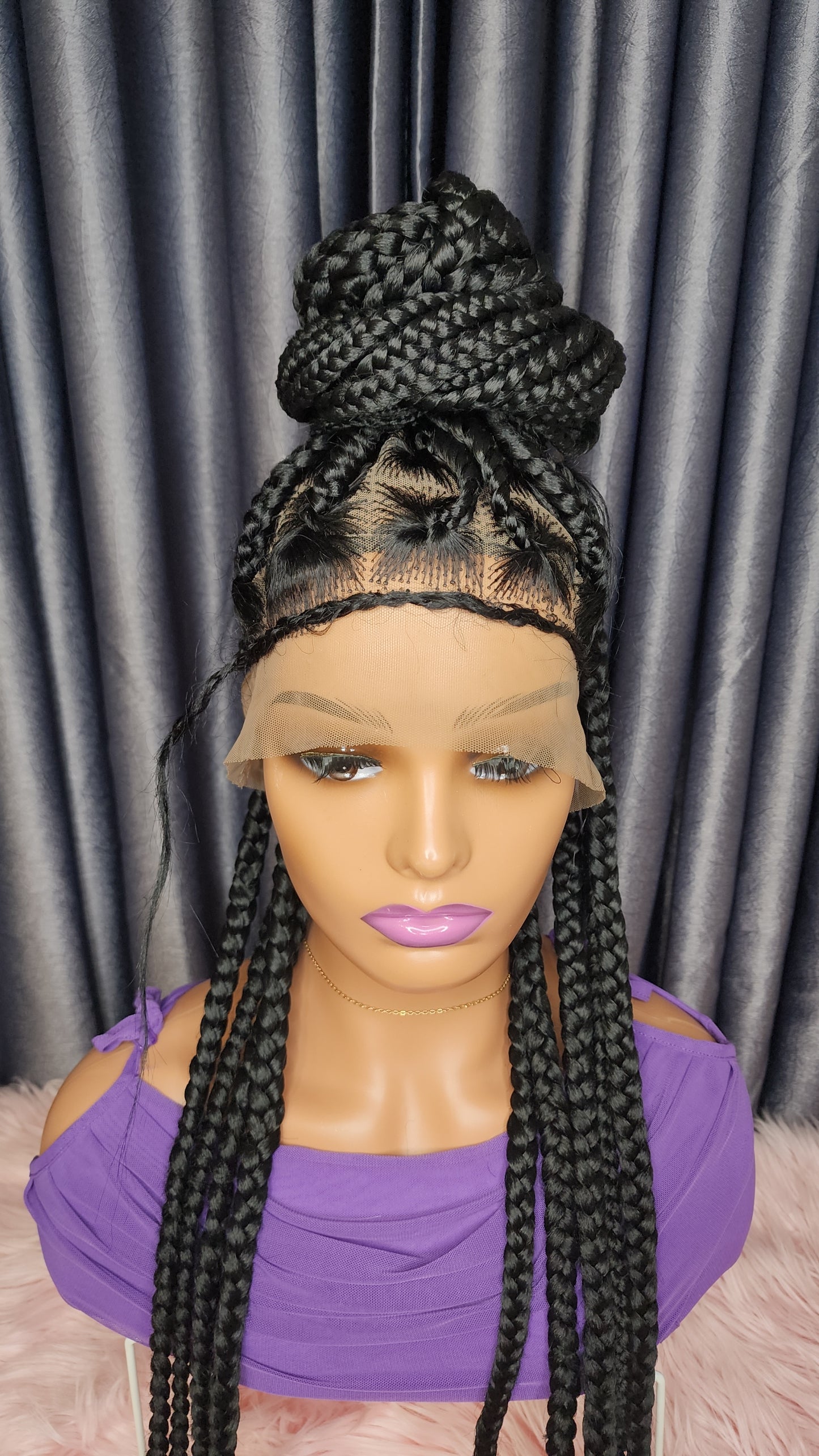 Natural box braid wig