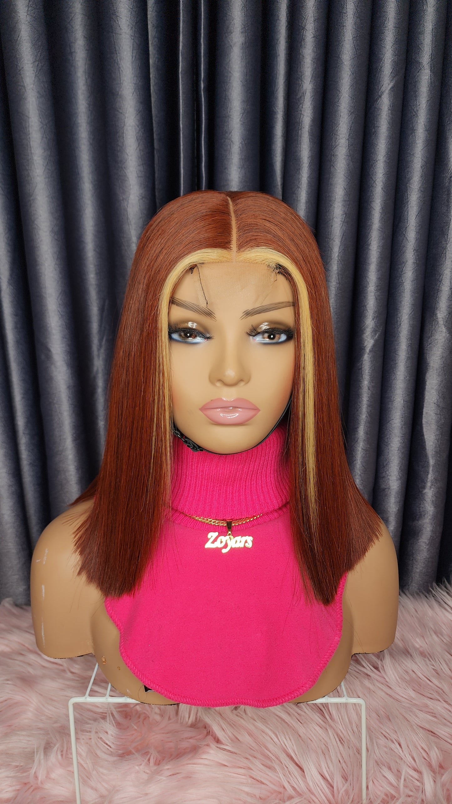 Burnt orange with highlight wig