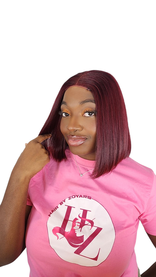 Burgundy bob wig