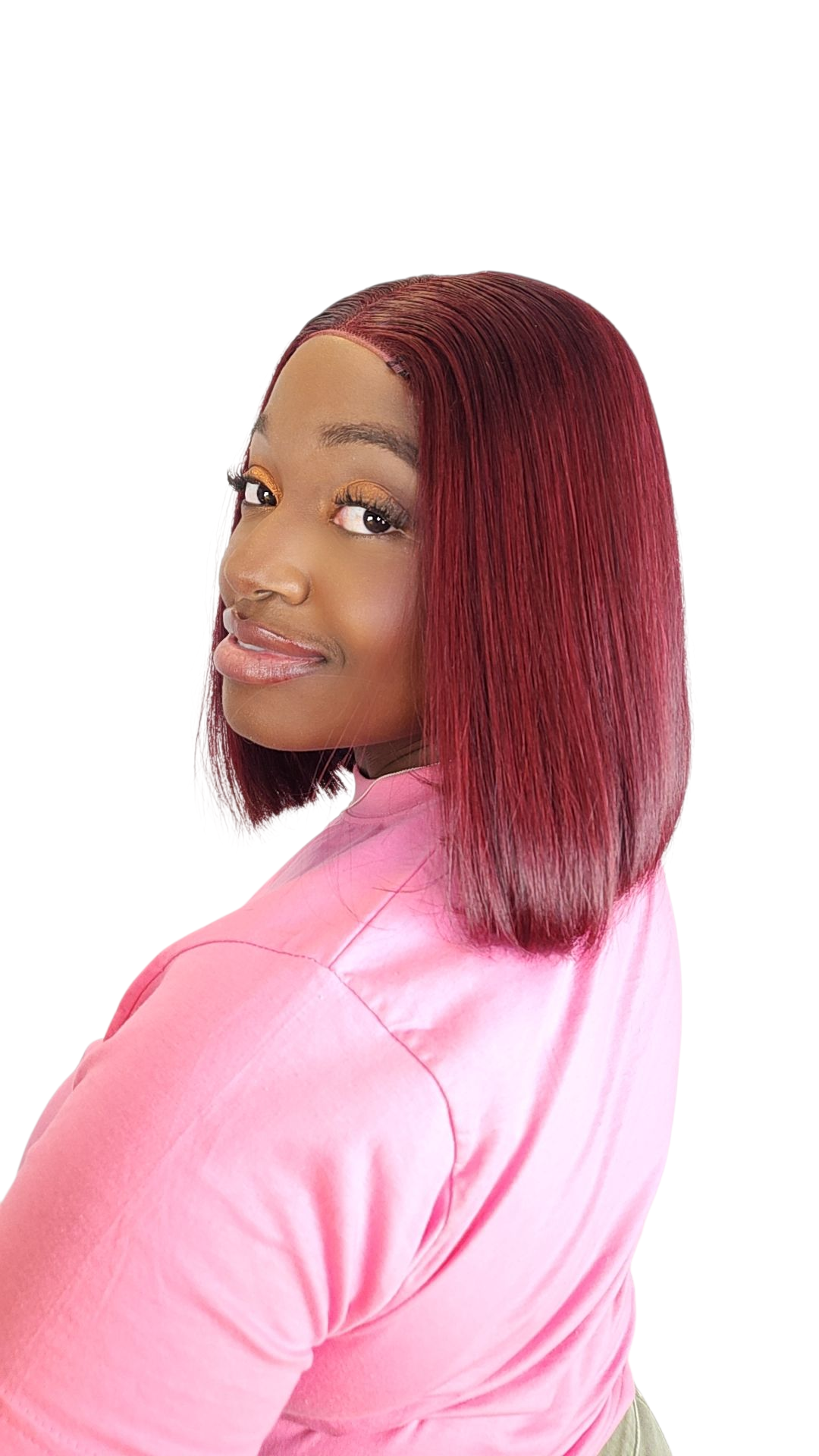 Burgundy bob wig