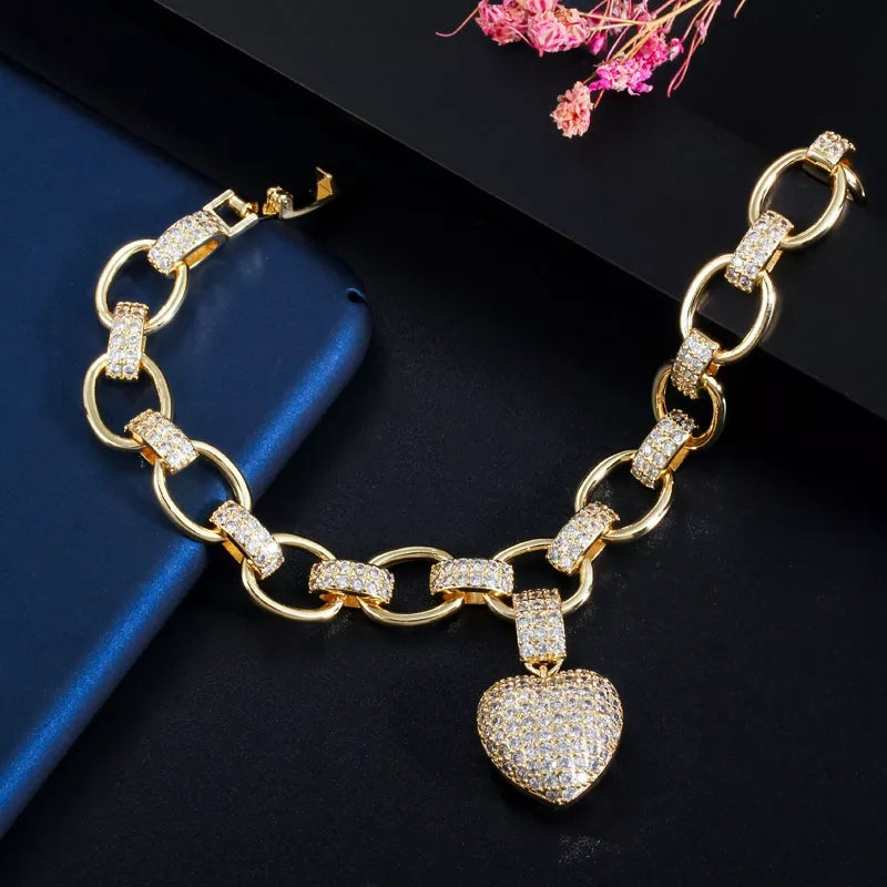 Heart charm bracelet