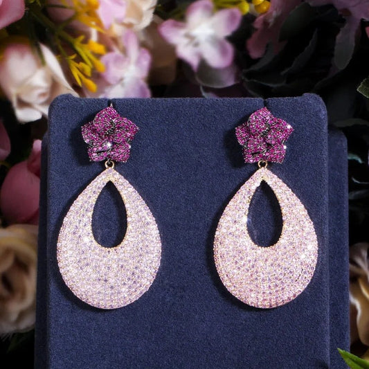 Purple rose Earring