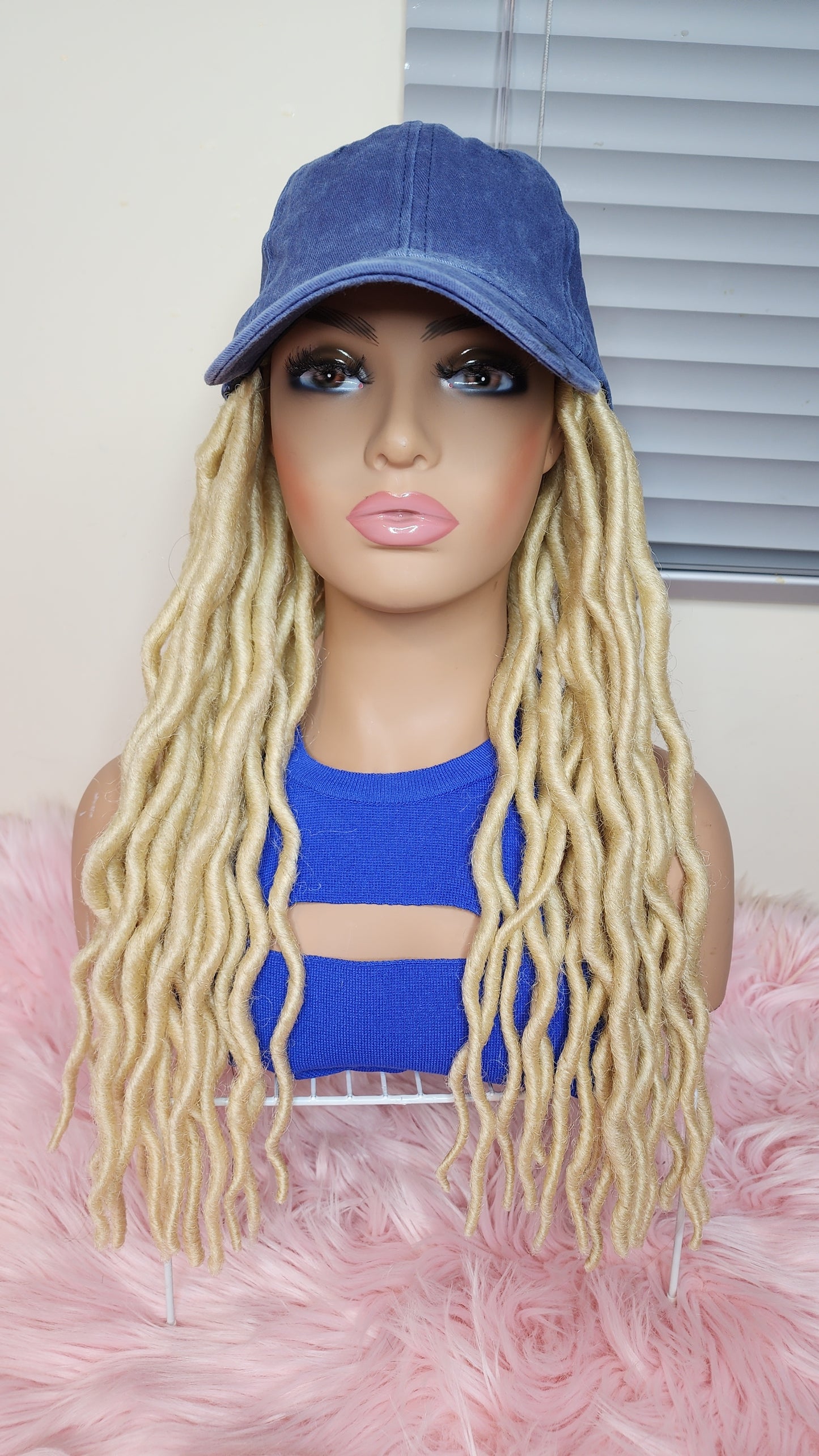 Blonde locks baseball wig