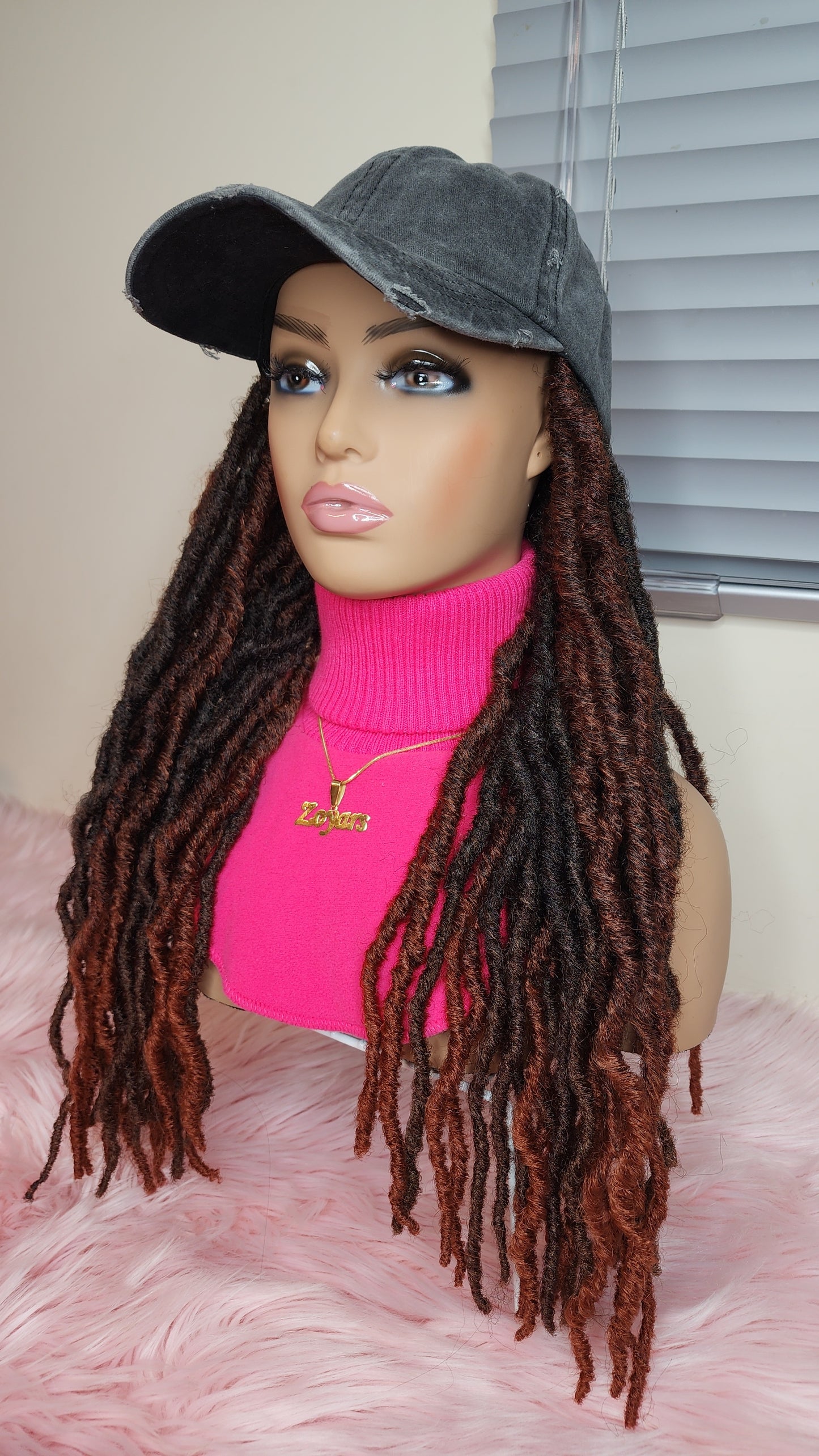 Ombre deadlock baseball cap wig