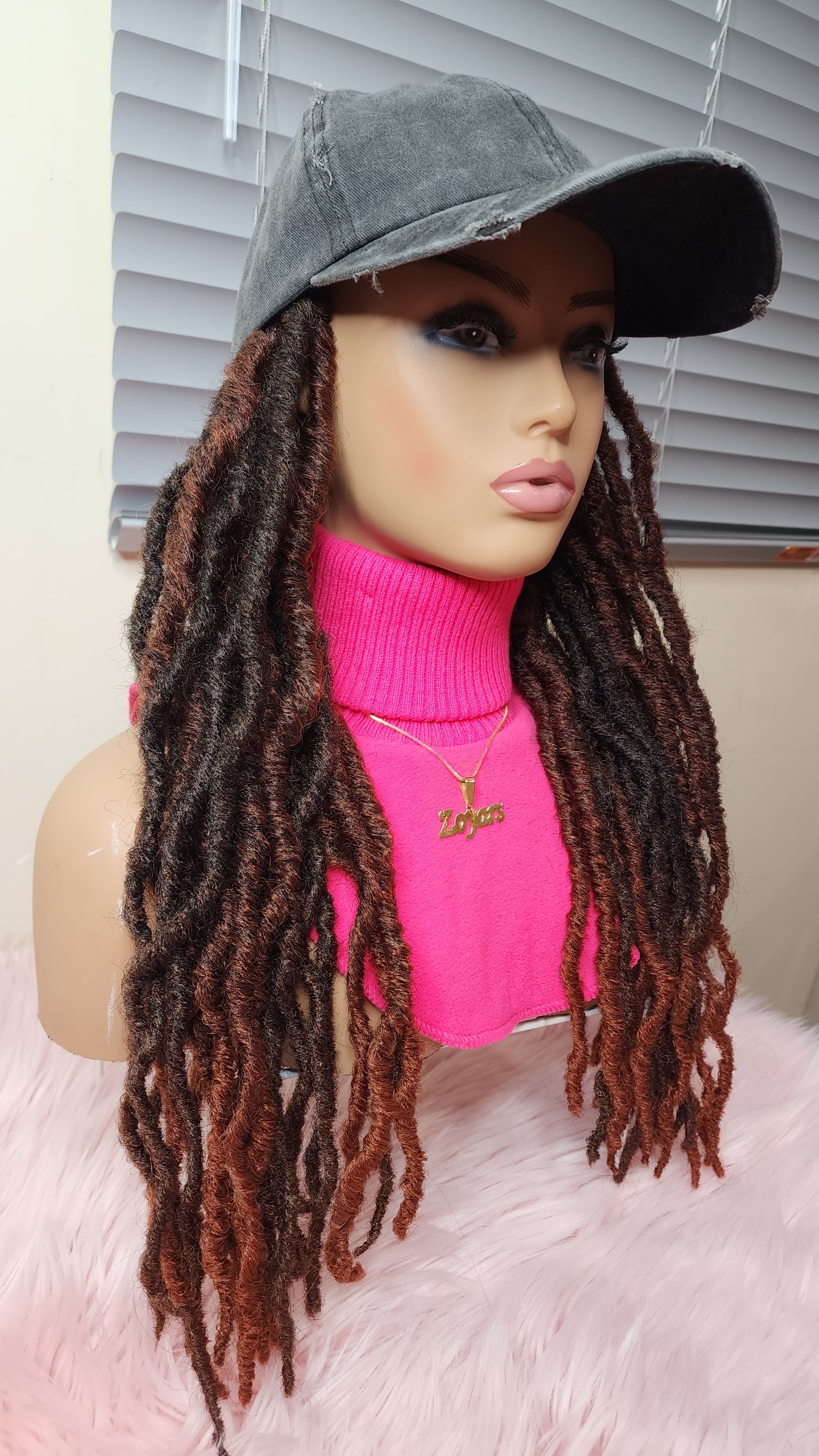 Ombre deadlock baseball cap wig