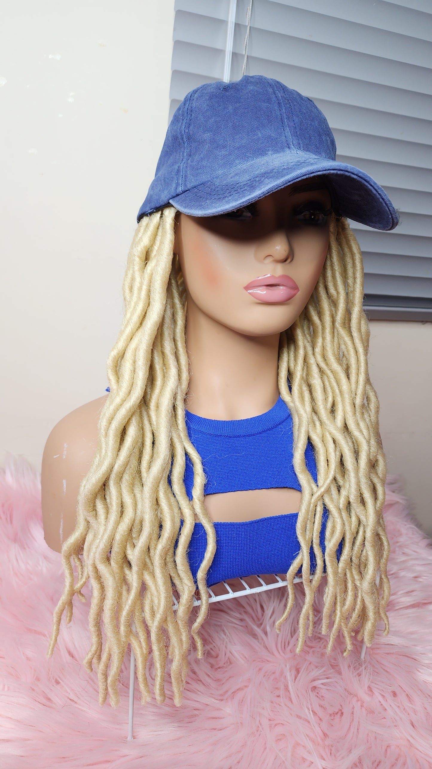 Blonde locks baseball wig