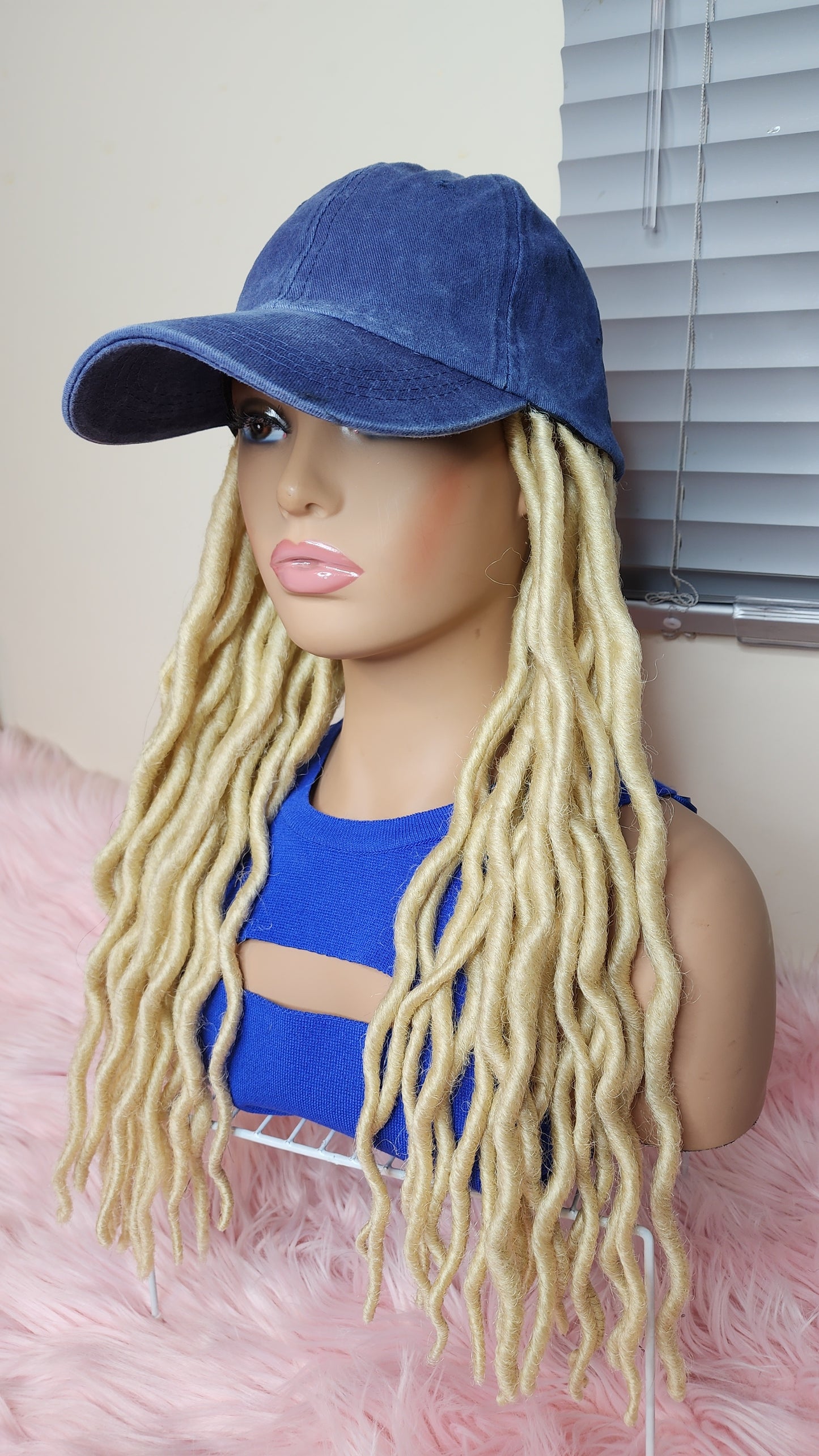 Blonde locks baseball wig