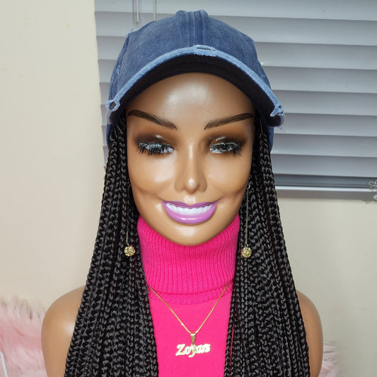 Box braids baseball wig